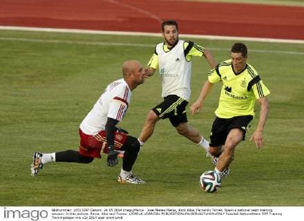 Jose Maneul Reina, Jordi Alba, Fernando Torres. Spain s national team training session. In this picture, Reina, Alba and Torres. xJOSExA.xGARCIAx 
