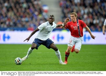 Paul Pogba (fra) - Ruben Moller Daehli (nor) FOOTBALL : France vs Norvege - match amical - 05 27 2014 AnthonyBIBARD FEP Panoramic 