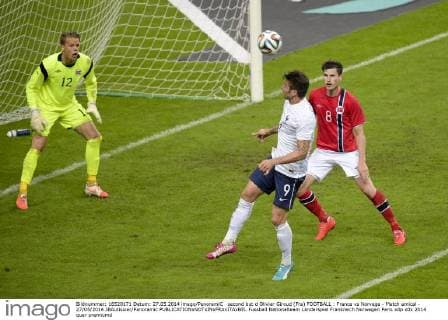 second but d Olivier Giroud (Fra) FOOTBALL : France vs Norvege - Match amical - 27 05 2014 JBAutissier Panoramic 