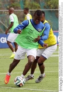 QUITO, May 27, 2014 - Enner Valencia of Ecuador s national soccer team takes part in a training session at the Casa de la Seleccion in Quito, capital of Ecuador, May 27, 2014. Training (Xinhua SantiagoxArmas) (SP)ECUADOR-QUITO-2014 WORLD CUP-TRAINING 