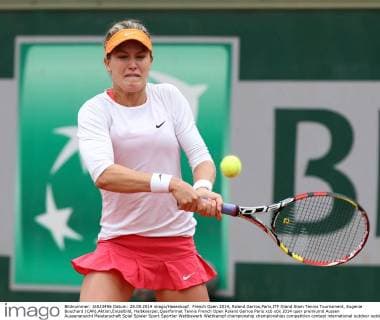 French Open 2014, Roland Garros,Paris,ITF Grand Slam Tennis Tournament, Eugenie Bouchard (CAN),Aktion,Einzelbild, Halbkoerper,Querformat