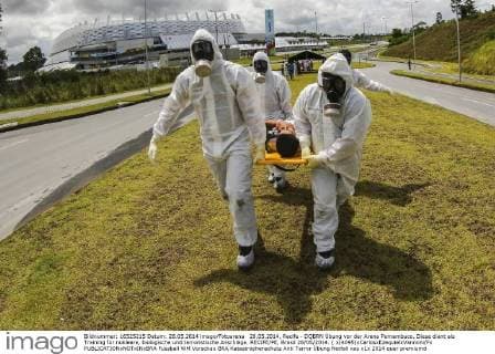 28.05.2014, Recife - DQBRN Übung vor der Arena Pernambuco. Diese dient als Training für nukleare, biologische und terroristische Anschläge. RECIFE PE, Brasil 28 05 2014. ( x(4095)xCarlosxEzequielxVannoni Fx 