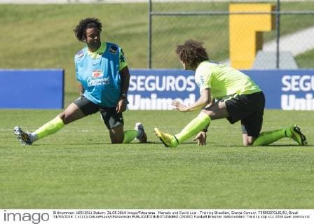 Marcelo und David Luiz - Training Brasilien, Granja Comary. TERESOPOLIS RJ, Brasil 31 05 2014. ( x(11)xCelsoxPupox xFotoarenax  (24380)