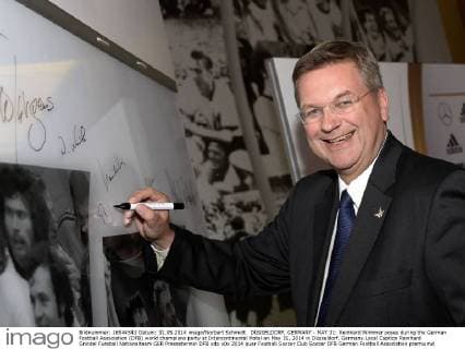 DÜSSELDORF, GERMANY - MAY 31: Reinhard Wimmer poses during the German Football Association (DFB) world champions party at Intercontinental Hotel on May 31, 2014 in Düsseldorf, Germany.Local Caption Reinhard Grindel