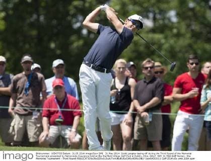 31 May 2014: Scott Langley teeing off during the Third Round of the Memorial Tournament presented by Nationwide Insurance held at the Muirfield Village Golf Club in Dublin, Ohio. GOLF: MAY 31 PGA Golf Herren - the Memorial Tournament - Third Round Icon14053111 EDITORIAL USE ONLY