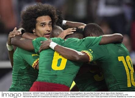 Mönchengladbach, Borussia Park Torjubel: Benoit Assou-Ekotto (Kamerun) Deutschland - Kamerun mm
