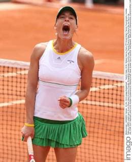 French Open 2014, Roland Garros,Paris,ITF Grand Slam Tennis Tournament, Andrea Petkovic (GER) jubelt nach ihrem Sieg,Jubel,Emotion,Freude, Einzelbild,Halbkoerper,Hochformat,