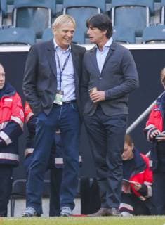 DFB Bundestrainer Joachim Jogi LOEW, LÖW,Volker FINKE, Trainer Kamerun DEUTSCHLAND - KAMERUN 2-2 Deutsche Fussball Nationalmannschaft DFB, Freundschaftsspiel am 01.06.2014 in Moenchengladbach, GER