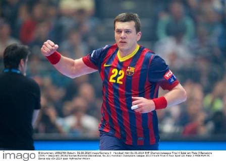 Handball Köln 01.06.2014 EHF Championsleague Final 4 Spiel um Platz 3 Barcelona (ESP) - Veszprem (HUN) Siarhei Rutenka (Barcelona, No.22)