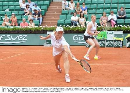 Martina Navratilova (usa), Kim Clijsters (bel) - Finale TENNIS : Roland Garros 2014- Trophee des legendes - 07 06 2014 AnthonyBIBARDAgenceFEP 