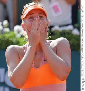 Maria Sharapova of Russia reacts after winning her French Open women s final match at Roland Garros in Paris on June 7, 2014. .  PAR20140607710
