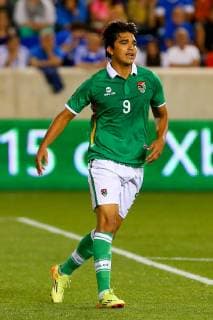 06 JUN 2014: Bolivian National Soccer Team forward Marcelo Martins Moreno (9) during the second half of the 2014 Road to Brazil game between the Bolivian National Soccer Team and the Greece National Soccer Team in a game played at Red Bull Arena in Harrison,NJ. SOCCER: JUN 06 Road to Brazil - Greece v Bolivia Icon060614183 EDITORIAL USE ONLY