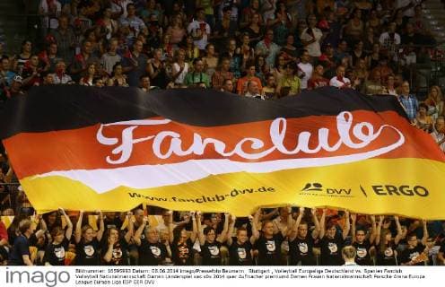 Stuttgart , Volleyball Europaliga Deutschland vs. Spanien Fanclub Volleyball Nationalmannschaft