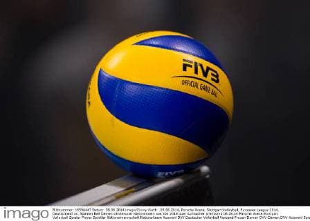 08.06.2014, Porsche Arena, Stuttgart Volleyball, European League 2014, Deutschland vs. Spanien Ball