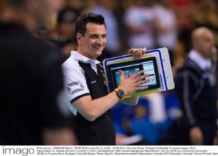 08.06.2014, Porsche Arena, Stuttgart Volleyball, European League 2014, Deutschland vs. Spanien Giovanni Guidetti (Trainer Bundestrainer GER)