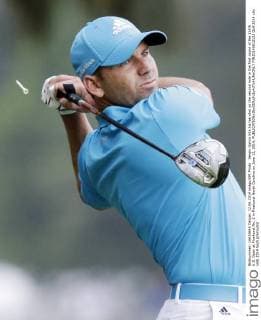 Sergio Garcia hits his tee shot on the second hole in the first round of the 114th U.S. Open at Pinehurst No. 2 in Pinehurst North Carolina on June 12, 2014.  PIN20140612122