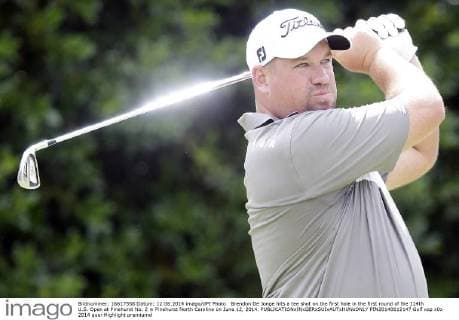 Brendon De Jonge hits a tee shot on the first hole in the first round of the 114th U.S. Open at Pinehurst No. 2 in Pinehurst North Carolina on June 12, 2014.  PIN20140612147