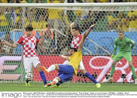 Fred of Brazil - Dejan Lovren of Croatia FOOTBALL : WC2014 - Brasil vs Croatia - FIFA World Cup - 12 06 2014 PHOTONEWS PANORAMIC 