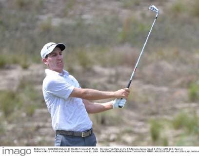 Brendon Todd hits on the 8th fairway during round 2 of the 114th U.S. Open at Pinehurst No. 2 in Pinehurst, North Carolina on June 13, 2014.  PIN20140613353
