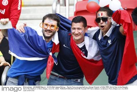 French Fans are seen before a Group E match of 2014 FIFA World Cup at the Estadio Beira-Rio Stadium in Porto Alegre, June 15, 2014. 