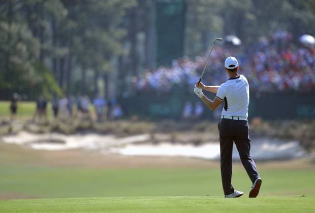 Martin Kaymer watches his shot on the 5th fairway during the 114th U.S. Open at Pinehurst No. 2 in Pinehurst, North Carolina on June 15, 2014.  PIN20140615320