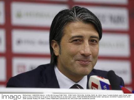 ITAR-TASS: MOSCOW, RUSSIA. JUNE 16, 2014. Swiss-Turkish football coach Murat Yakin gives a press conference as he joins FC Spartak Moscow as new head coach.  Aufmacher 20140929