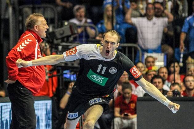 Deutschland, Magdeburg, GETEC Arena, Handball Nationalmannschaft der Männer, WM-Play-Off , Saison 2013 2014, Deutschland - Polen , Holger Glandorf (GER) jubelt