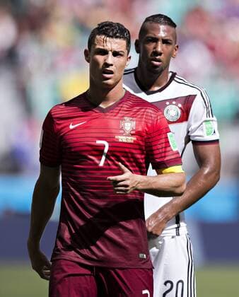 Salvador, 16.06.2014, Arena Fonte Nova Jerome Boateng (Deutschland) der Schatten von Cristiano Ronaldo (Portugal) Deutschland - Portugal mm