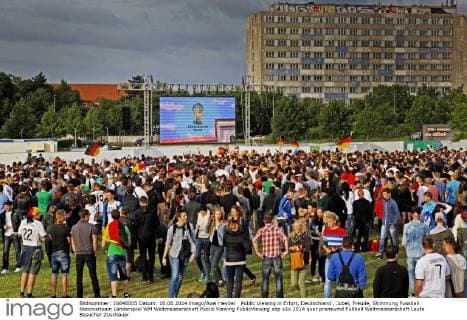 Public Viewing in Erfurt, Deutschland , Jubel, Freude, Stimmung