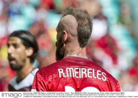 Raul MEIRELES (POR), Irokesenschnitt, Frisur, Detail, Deutschland (GER) - Portugal (POR) 4:0, Vorrunde Gruppe G, am 16.06.2014 in Salvador Fussball Weltmeisterschaft 2014 in Brasilien vom 12.06. - 13.07.2014.