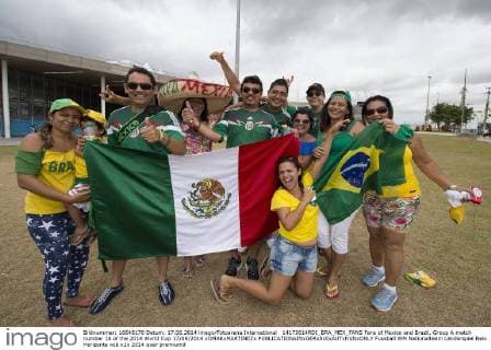 14170614RDI_BRA_MEX_FANS Fans of Mexico and Brazil, Group A match number 16 of the 2014 World Cup 17 06 2014 xOMARxMARTINEZx 
