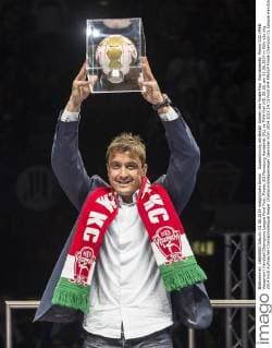 Auszeichnung als Bester Spieler des Finale Four Wochenende: Momir ILIC (MKB Veszprem) Handball Champions League Final Four, Finale, SG Flensburg Handewitt (FL) vs THW Kiel (KI) 30:28, am 01.06.2014 in Köln