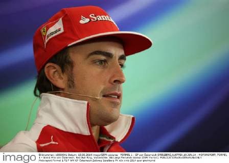 FORMEL 1 - GP von Österreich SPIELBERG,AUSTRIA,19.JUN.14 - MOTORSPORT, FORMEL 1 - Grand Prix von Österreich, Red Bull Ring, Vorberichte. Bild zeigt Fernando Alonso (ESP Ferrari). 