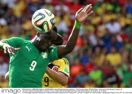 The Ivorian player Cheick Tiote valid during the Group C match of the 2014 World Cup between Colombia x Ivory Coast held at the National Mane Garrincha Stadium in Brasilia. 6.19.2014. x(3485)xBetoxBarata Fotoarenax  (24706)