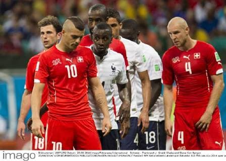 Schweiz - Frankreich Granit Xhaka and Steve Von Bergen 20 06 2014 xJORGExMARTINEZx 