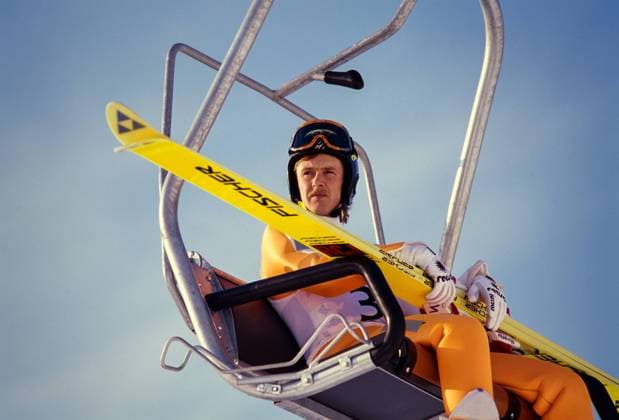 SKISPRINGEN, OLYMPISCHE WINTERSPIELE 1994 IN LILLEHAMMER Jens Weissflog (BRD) im Sessellift FOTO (C): WEREK Pressebildagentur xxNOxMODELxRELEASExx