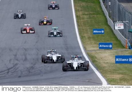 FORMEL 1 - GP von Österreich SPIELBERG,AUSTRIA,22.JUN.14 - MOTORSPORT, FORMEL 1 - Grand Prix von Österreich, Red Bull Ring. Bild zeigt Felipe Massa (BRA Williams F1) und Valtteri Bottas (FIN Williams F1). 