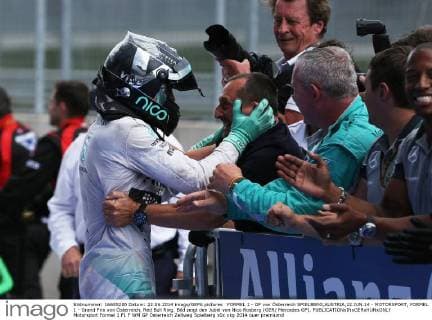 FORMEL 1 - GP von Österreich SPIELBERG,AUSTRIA,22.JUN.14 - MOTORSPORT, FORMEL 1 - Grand Prix von Österreich, Red Bull Ring. Bild zeigt den Jubel von Nico Rosberg (GER Mercedes GP). 