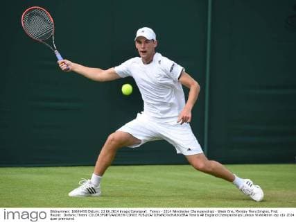 Tennis - 2014 Wimbledon Championships - Week One, Monday Mens Singles, First Round: Dominic Thiem COLORSPORT ANDREW COWIE 