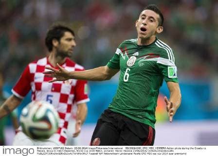 35230614DDI_CRO_MEX_HERRERA Action photo during the Croatia vs Mexico, Group A match Reported, World Cup 2014 Match, pictured: Hector Herrera 23 06 2014 xOSVALDOxAGUILARx 