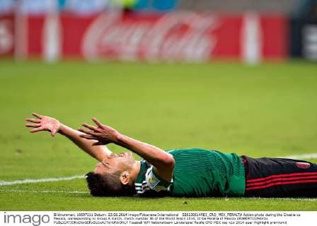 028230614RDI_CRO_MEX_PERALTA Action photo during the Croatia vs Mexico, corresponding to Group A match, match number 36 of the World Brazil 2014, Oribe Peralta of Mexico xROBERTOxMAYAx 