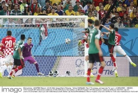 Rafael MARQUEZ, Mex 4 Torschuss, schiesst das Tor zum 1-0 KROATIEN - MEXIKO FIFA Fussball WM Weltmeisterschaft am 23.06.2014 Arena Pernambuco in RECIFE