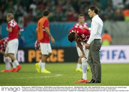 93230614DDI_CRO_MEX_MANDZUKIC Action photo during the match Croatia vs Mexico, Group A Reported, Number 36 of the World Cup 2014 Match, pictured: Mario Mandzukic and Niko Kovac of Croatia 23 06 2014 xOSVALDOxAGUILARx 