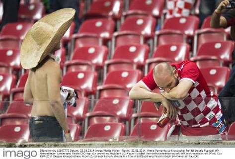 Recife, 23.06.2014, Arena Pernambuco Kroatischer Fan ist traurig