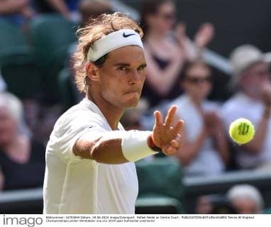 Rafael Nadal on Centre Court. 