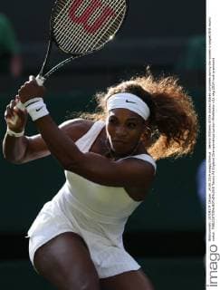 Serena Williams of the United States competes during the women s singles first round match 