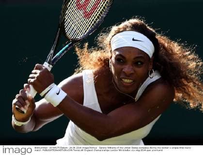 Serena Williams of the United States competes during the women s singles first round match 