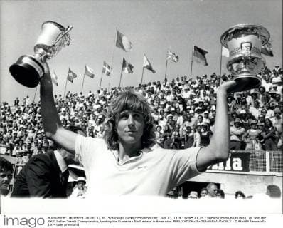 Jun. 03, 1974 - Rome 3.6.74 ? Swedish tennis Bjorn Borg, 18, won the XXXI Italian Tennis Championship, beating the Rumanian Ilia Nastase in three sets.  - ZUMAk09