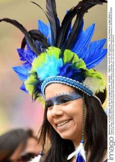 (140625) -- MANAUS, June 25, 2014 (Xinhua) -- A fan of Honduras is seen before a Group E match of 2014 FIFA World Cup at the Arena Amazonia Stadium in Manaus on June 25, 2014.(Xinhua LiuxDawei)(pcy) (SP)MANAUS-WORLD CUP 2014- 