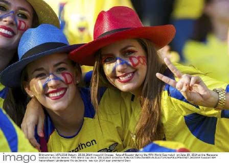 fans of Ecuador during the FIFA World Cup match on June 25, 2014 at the Maracana stadium in Rio de Janeiro. FIFA World Cup 2014 2013 2014 xVIxxIVx 2403344
